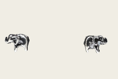 Silver Elephant Stud Earrings