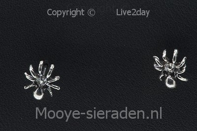 Silver Spider Stud Earrings