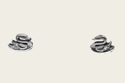 Silver Swan Stud Earrings