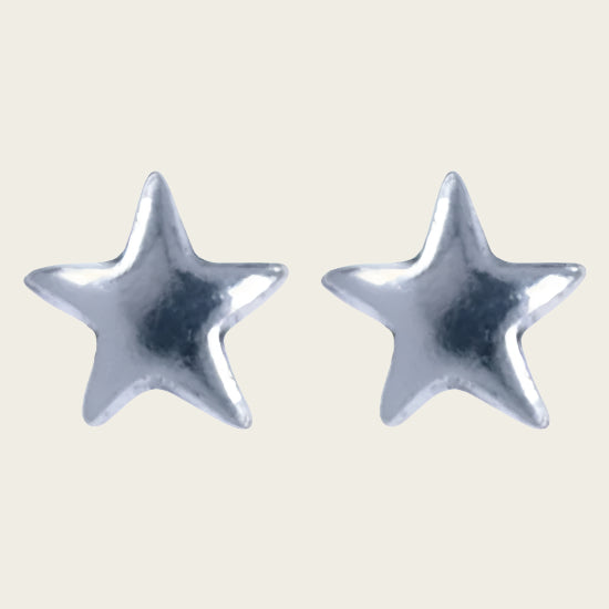 Silver Star Stud Earrings