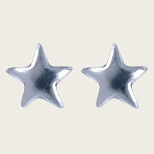 Silver Star Stud Earrings