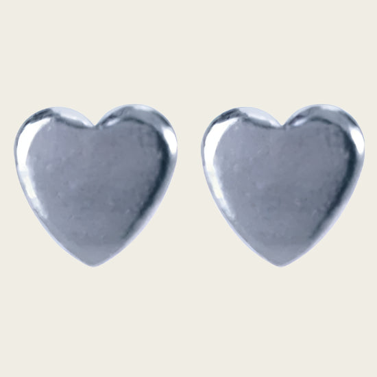 Silver Heart Stud Earrings