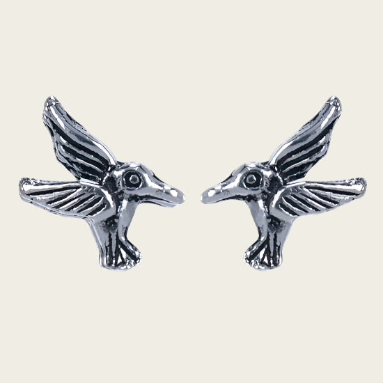 Silver Hummingbird Stud Earrings