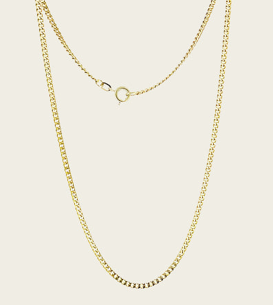 Gouden Gourmet ketting 5. middelgrof - dikte 1,8 mm - 45/50 cm