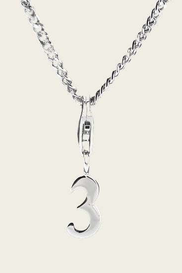 Silver Number 3 (three) pendant and/or charm