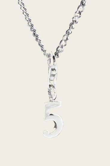 Silver Number 5 (five) pendant and/or charm