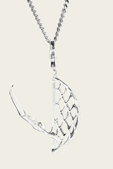 Silver Swimmer dives into water pendant and/or charm
