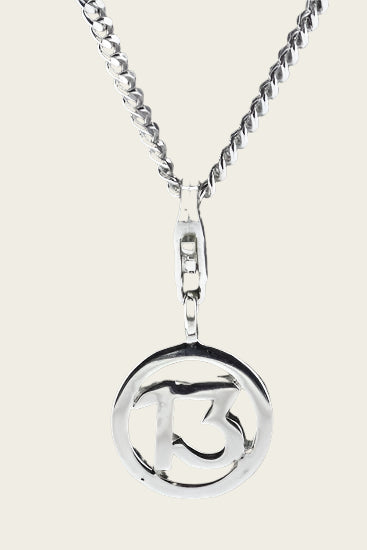 Silver Number 13 (number thirteen) pendant and/or charm