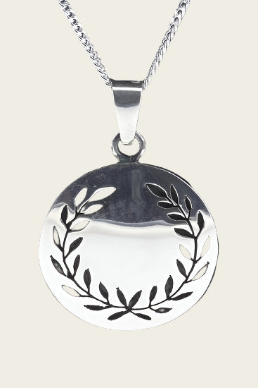 Zilveren Lauwerkrans Laurierkrans ketting hanger