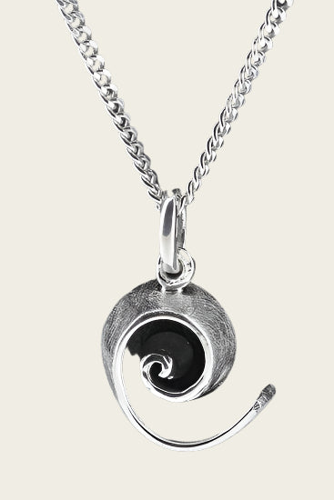 Zilveren Spiraal geborsteld ketting hanger