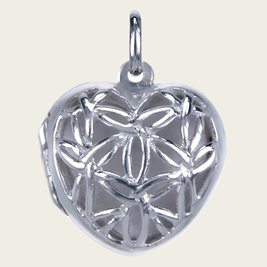 Zilveren Foto medaillon Hart opengewerkt 1 foto ketting hanger