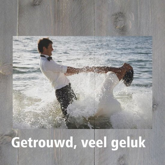 Wenskaart "Getrouwd veel geluk"