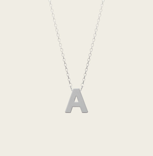 RVS Letter A hanger + ketting  45-50 cm in edelstaal