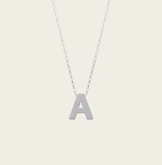RVS Letter A hanger + ketting  45-50 cm in edelstaal