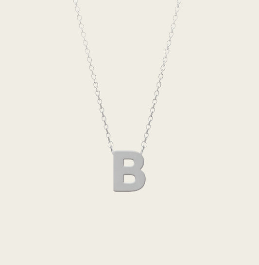 RVS Letter B hanger + ketting  45-50 cm in edelstaal