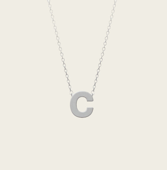 RVS Letter C hanger + ketting  45-50 cm in edelstaal