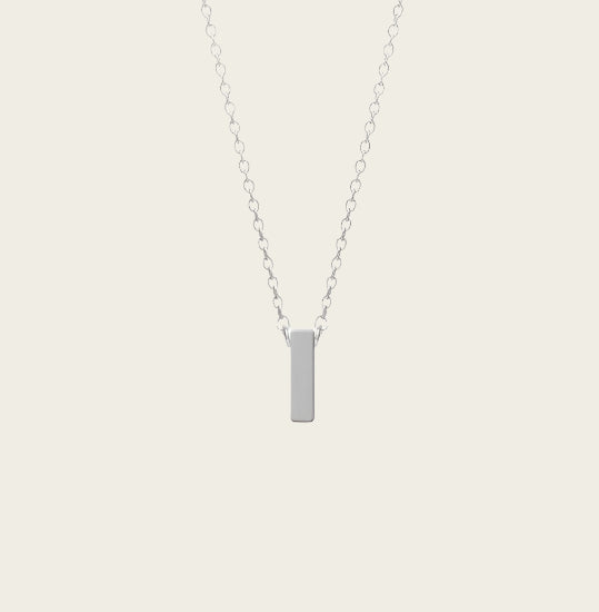 RVS Letter I hanger + ketting  45-50 cm in edelstaal