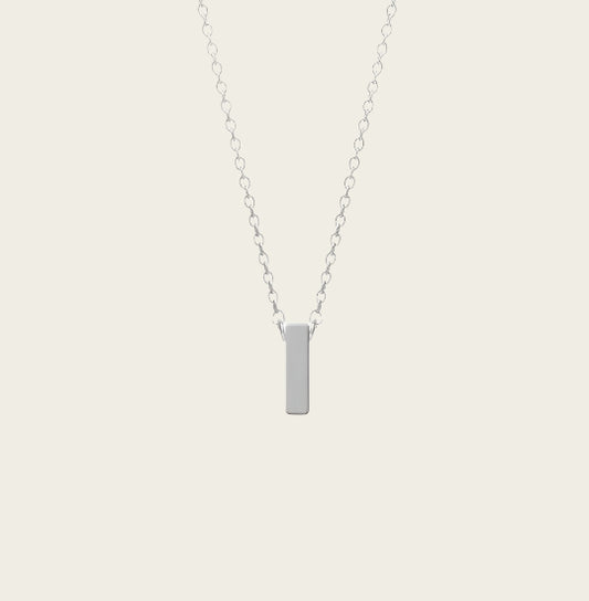RVS Letter I hanger + ketting  45-50 cm in edelstaal