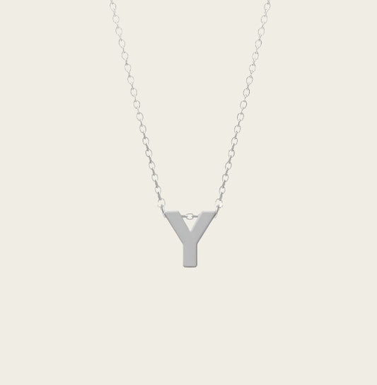 RVS Letter Y hanger + ketting  45-50 cm in edelstaal