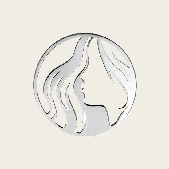 MY iMenso "female silhouette" cover 33mm insignia (925/rhod-plated) - uitlopend