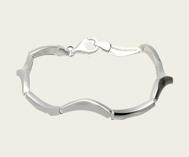 Silver design bracelet Snake matt-gloss 19 cm