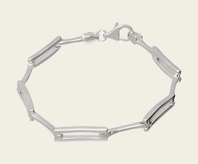Silver design bracelet Open angle matt-gloss 19 cm