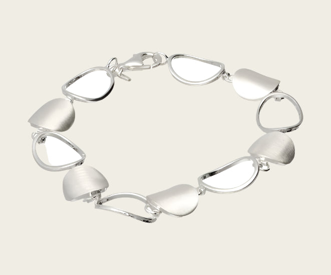 Silver design bracelet Halfpipe open matt-gloss 19 cm