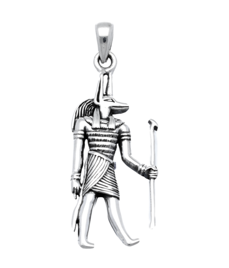 Zilveren Egyptische God Anubis kettinghanger
