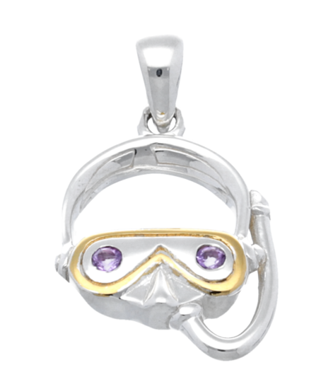 Zilveren Snorkelaar kettinghanger