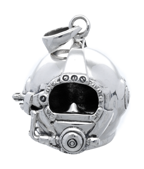 Zilveren Duikhelm kettinghanger