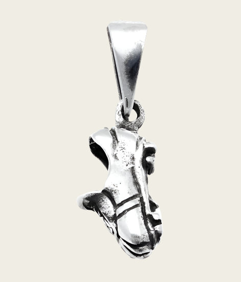 Silver Football Boot with Studs Necklace Pendant