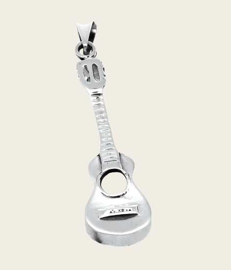 Zilveren Gitaar akoestisch XL kettinghanger