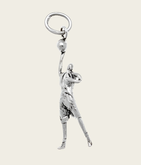 Silver Volleyball Player Large Necklace Pendant