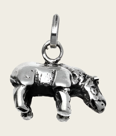Zilveren Neushoorn kettinghanger