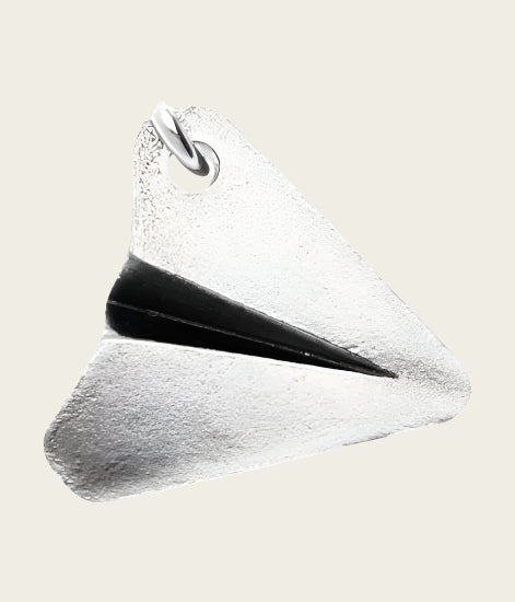 Silver Paper Airplane Medium Necklace Pendant