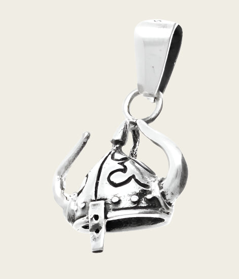 Zilveren Viking helm groot kettinghanger