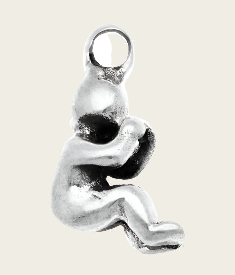 Silver Toddler Thumbs Up Medium Necklace Pendant