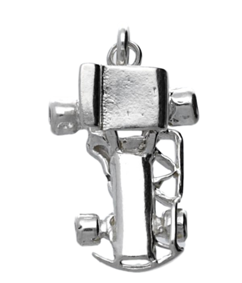Silver Stockcar Necklace Pendant