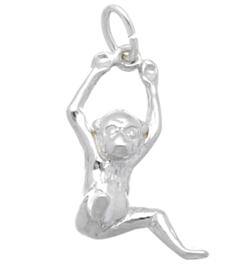 Silver Slinger monkey necklace pendant