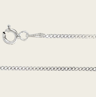 Zilveren ketting gourmet 1. fijn - dikte 1,3 mm - gezwart 42 cm