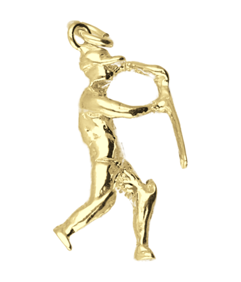 Gouden Cricket slagman ketting hanger