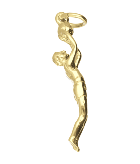 Gouden Basketballer middel kettinghanger