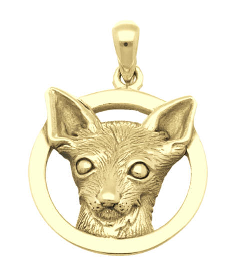 Gouden Chihuahua kettinghanger