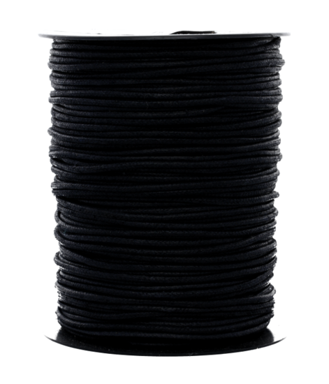 Wax cord 2.0 mm. black wax cord - per 10 meters