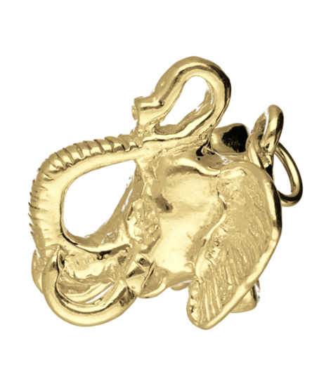 Gouden Olifantenkop kettinghanger