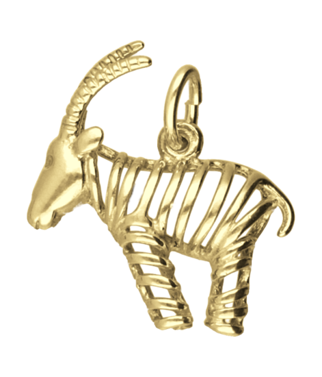 Golden Capricorn Openwork Necklace Pendant