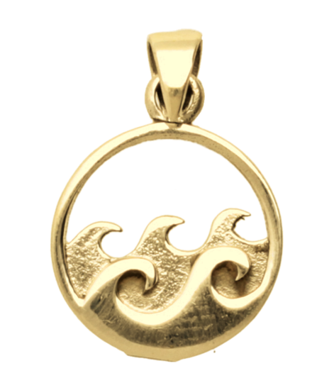 Gouden Golven in de branding kettinghanger