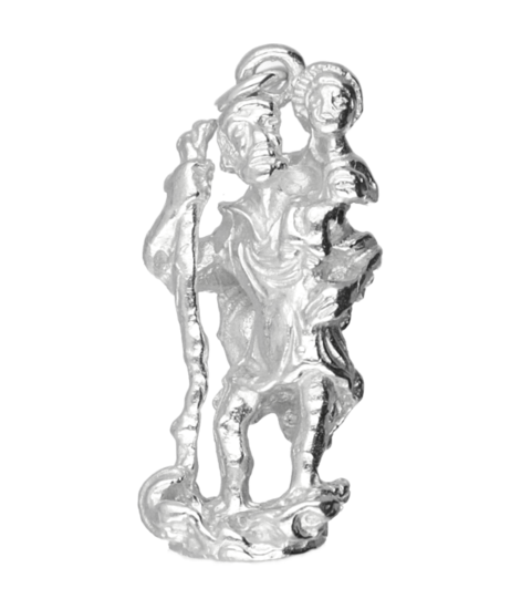 Silver Christopher large necklace pendant