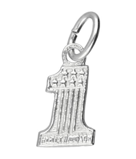 Silver Motor Emblem Number 1 Small Necklace Pendant