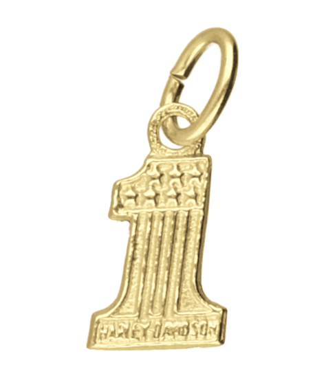 Gouden Motor Embleem nummer 1 klein kettinghanger